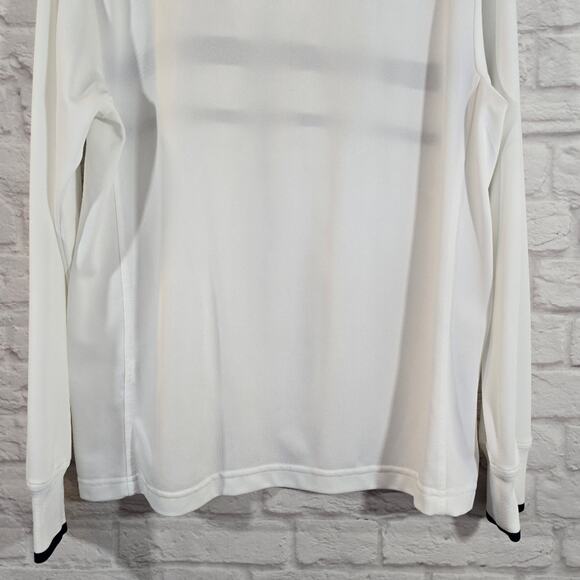 Izod Performance Long Sleeve Polo Sweater Pullover Men's Size Small White Navy - Picture 7 of 10
